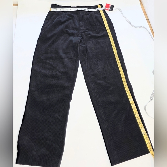 Pierre Cardin Pleated Dark Blue  Corduroy Pants. 32/36 100% Cotton - Picture 3 of 13